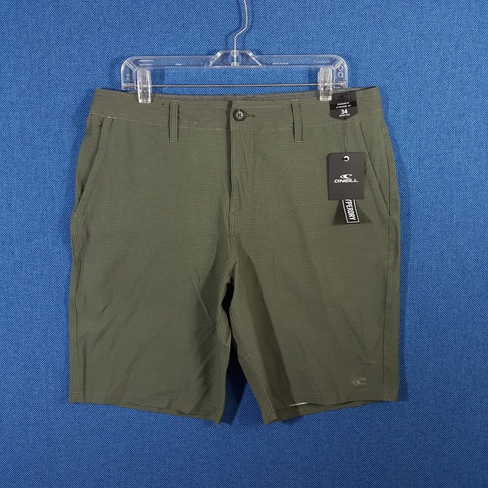 O'Neill Shorts Mens 34 x 10 Southport Hybrid Green Outdoor Stretch NEW